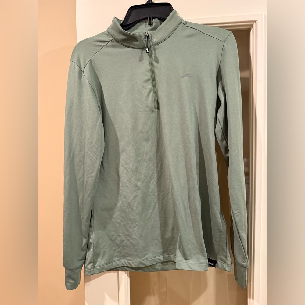 Women's Sage Green Equestrian Quarter-Zip Top